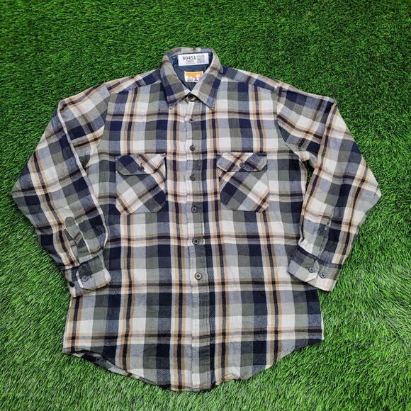 Vintage Ozark-Trail Button Shirt Medium 20x29 Shadow Plaid - Picture 1 of 16